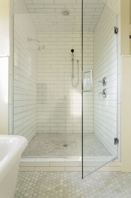 Shower with Custom Glass Panel