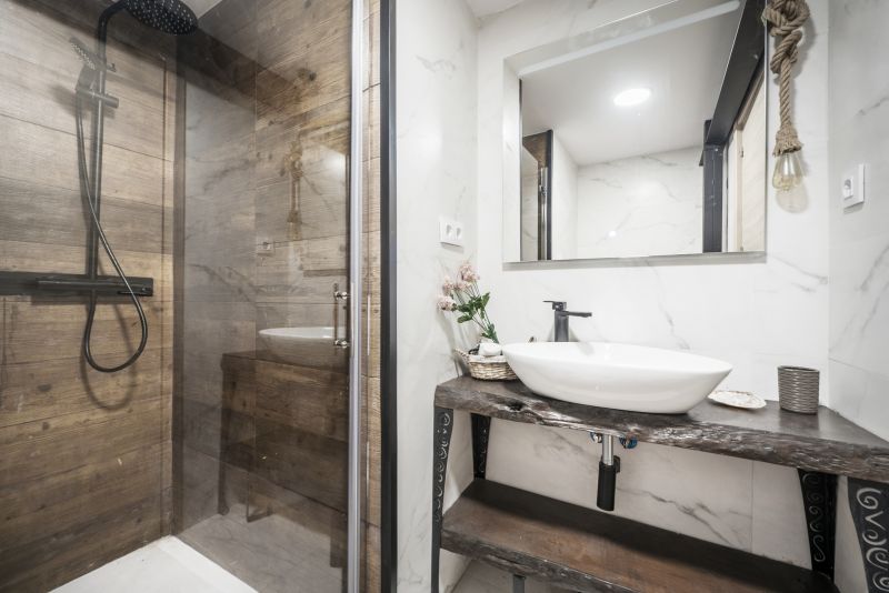 Shower with Space-Saving Fixtures